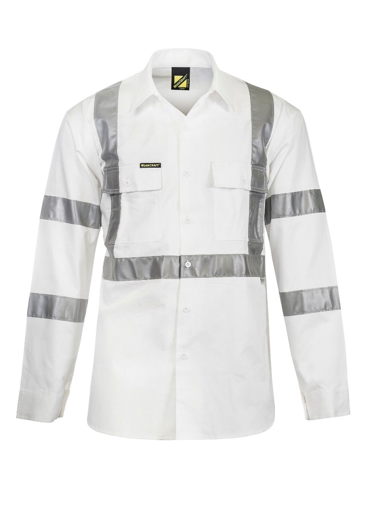 Hi Vis Long Sleeve Shirt with X pattern and CSR Reflective Tape