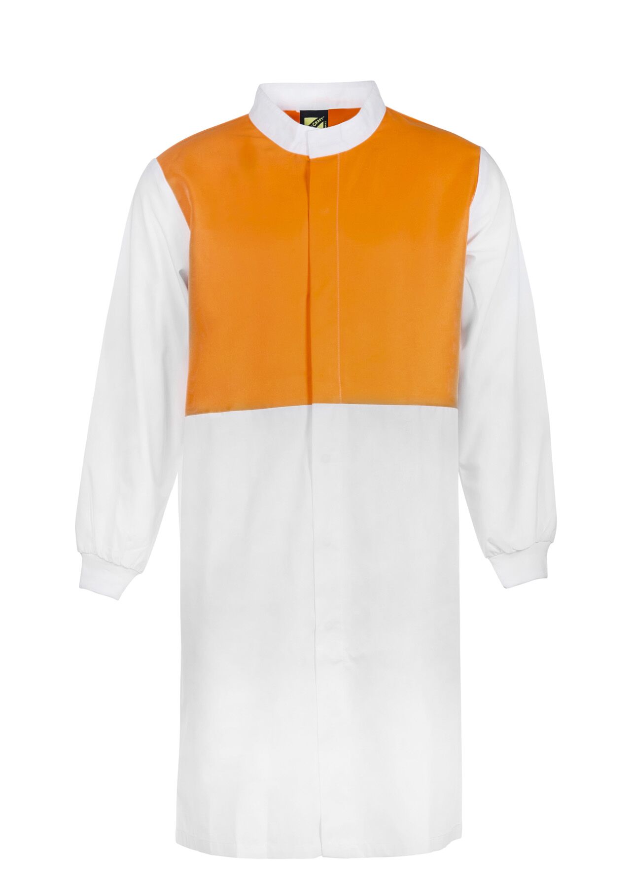 Hi Vis Long Sleeve Food Industry Long Length Dustcoat With Mandarin Collar