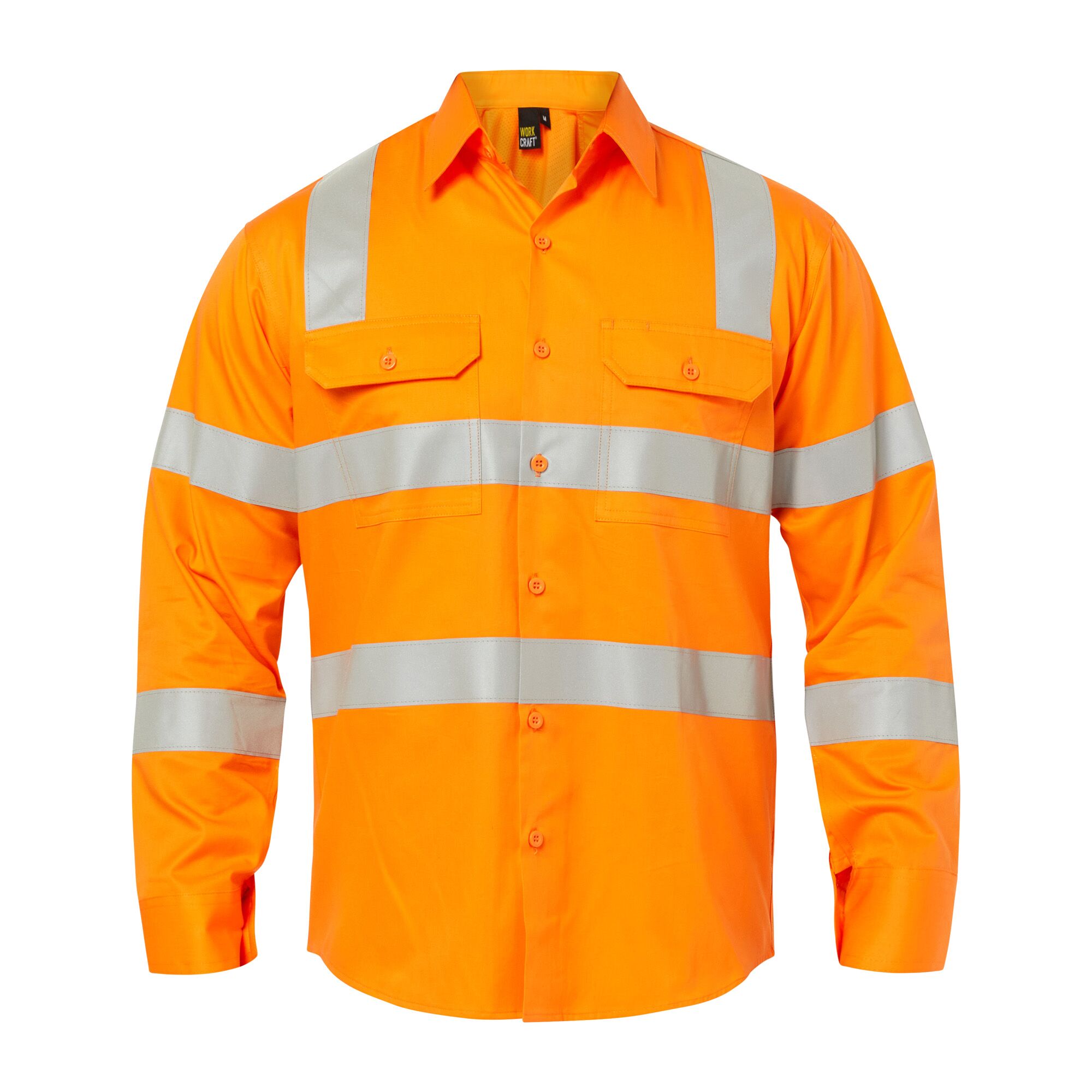 Lightweight Hi Vis Vented  Cotton Drill Shirt with Semi Gusset and Shoulder Pattern CSR Reflective Tape