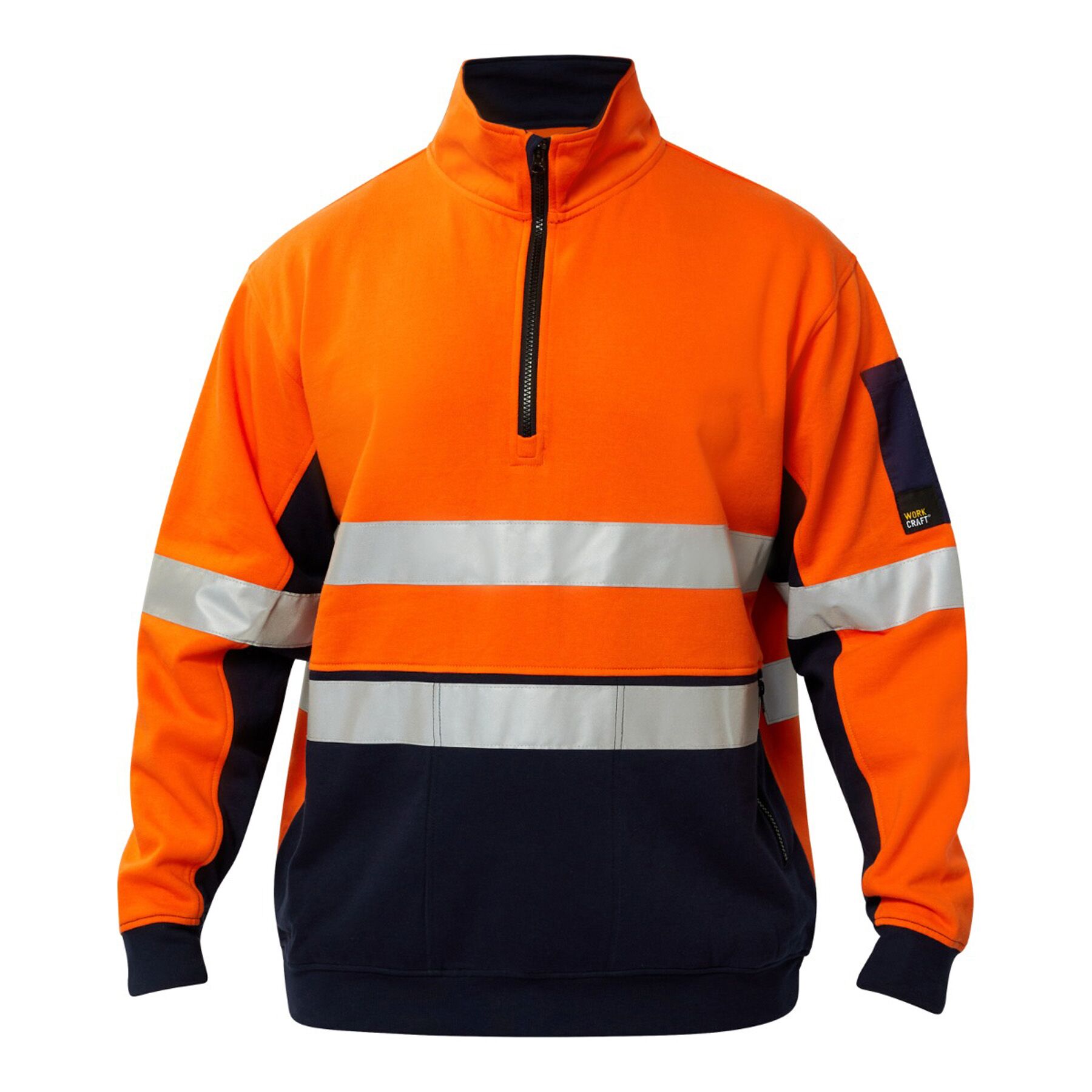 Hi Vis Half Zip Cotton Reflective Pullover